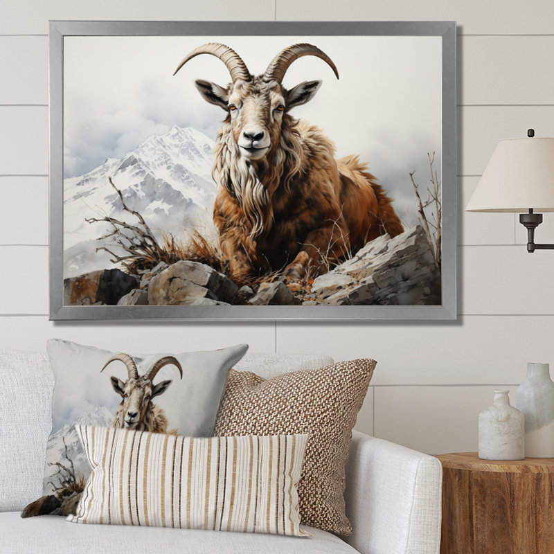 Goat Mountain Majesty sur impression sur toile, Cadre photo argenté, H 30 po x l 40 po x P 1,5 po