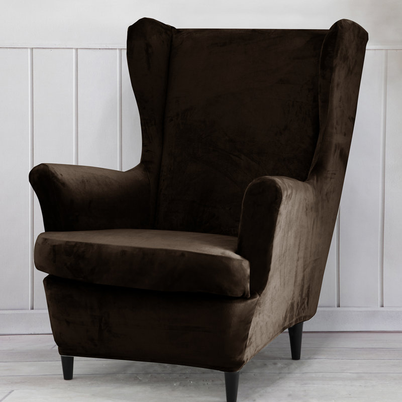 Housse pour fauteuil à coussins en T, Mélange de polyester café