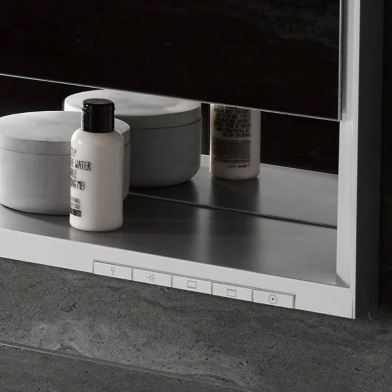 65mm W 73.5mm H Surface Frameless Medicine Cabinet Mirror 2 Adjustable