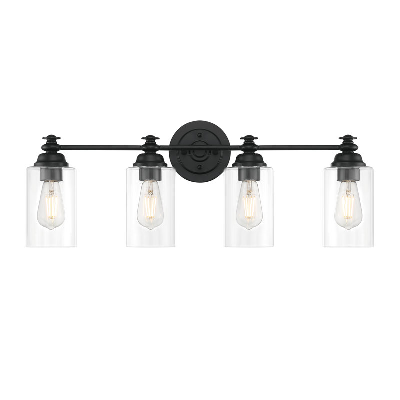 Éclairage pour salle de bain 4 lumières Uffington, Noir mat