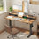 Bureau debout électrique de 55 po avec tiroirs, bureau réglable en hauteur avec tablette de rangement rétractable, table d'ordinateur de bureau à la maison