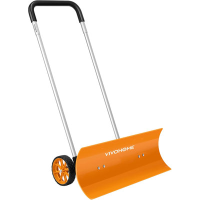 Plastic Snow Plow Pusher Shovel with Wheels