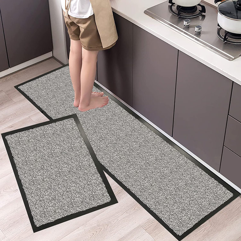Jordayn Non-Slip Indoor Doormat, 120cm W x 180cm L, Grey
