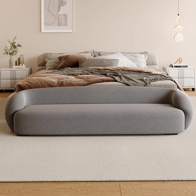 Banc rembourré gris