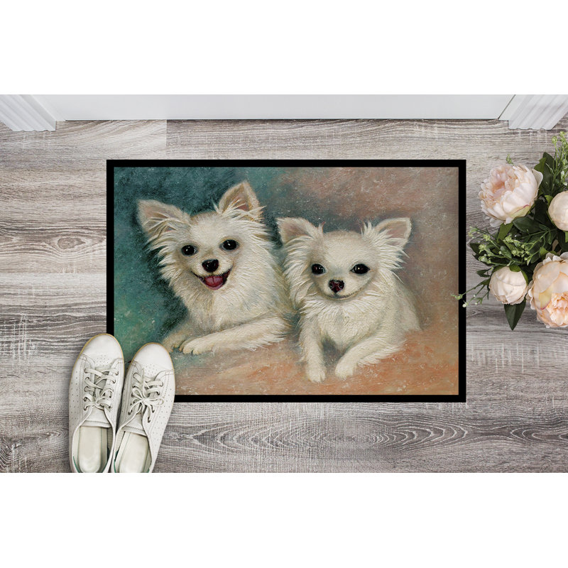 Tapis de porte pour l’extérieur antidérapant chihuahua the siblings, Rectangle 2 pi x 3 pi