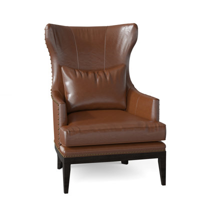 Turner 30.5"" W Genuine Leather Wingback Chair -  Birch Lane™, 3D430C184A214B41859DFCCD1B7C11FC