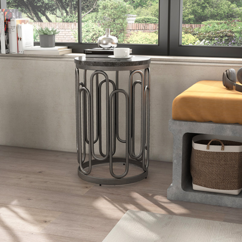 Stone Top End Table