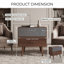 Table d'appoint intelligente 18,90 x 12,60 po avec 1 tiroir, Bluetooth et boutons de texture de tissu