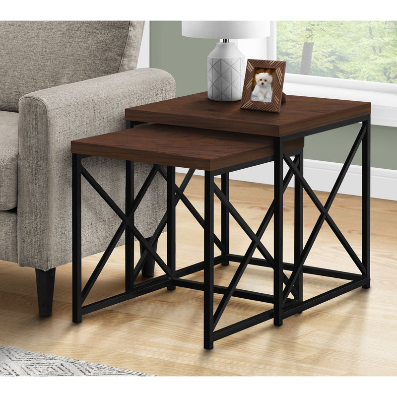 Izhan Nesting Tables, Black, Brown