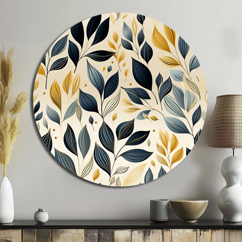 Tring - Art floral rond en métal, H 16 po x l 16 po