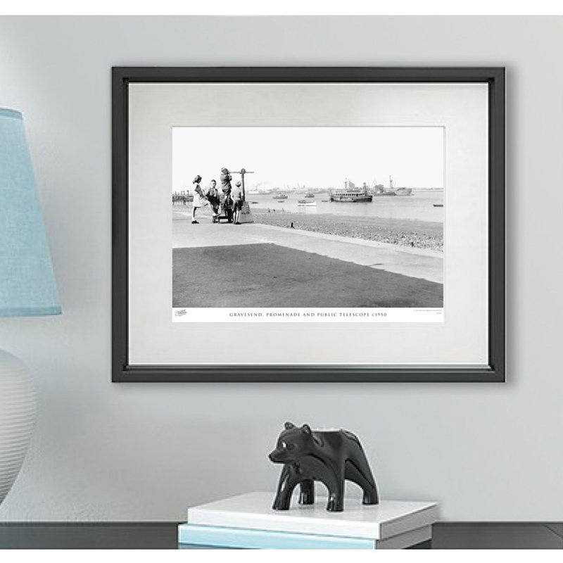Gravesend, Promenade And Public Telescope C1950 - Single Picture Frame Print, 45cm H x 60cm W x 2.3cm D