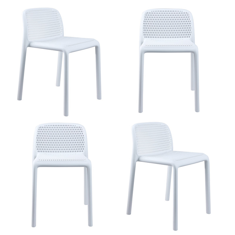 Birydiana Borel Dining Chair, White, 4