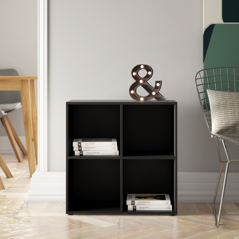 Swarna 61cm H x 60cm W Bookcase, Anthracite