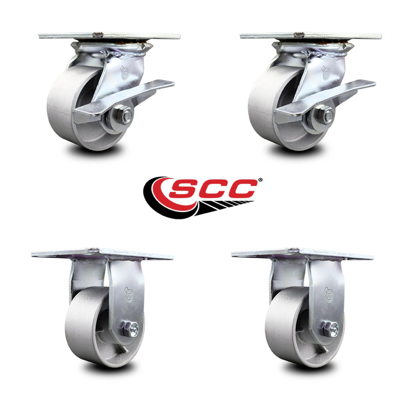 4 Piece Semi Steel Caster Set