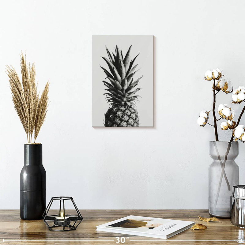 Yarlin Pineapple Black And White I, 12" H x 8" W