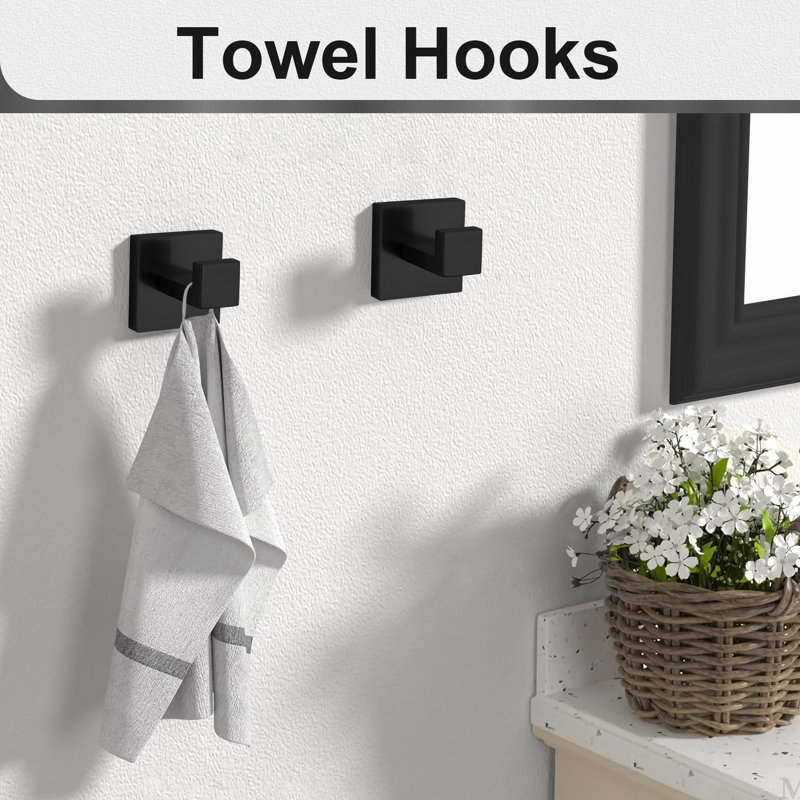 5-piece Bathroom Hardware Set, Matte Black