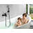 3 Mode Matte Black bathtub faucet  Brass Bathtub Shower Faucet System with Handheld Spray - High Flow 2-in-1 Wall Mount-126451250