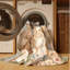 Tapis beige moderne et contemporain lavable à la machine Ahart-2069061365
