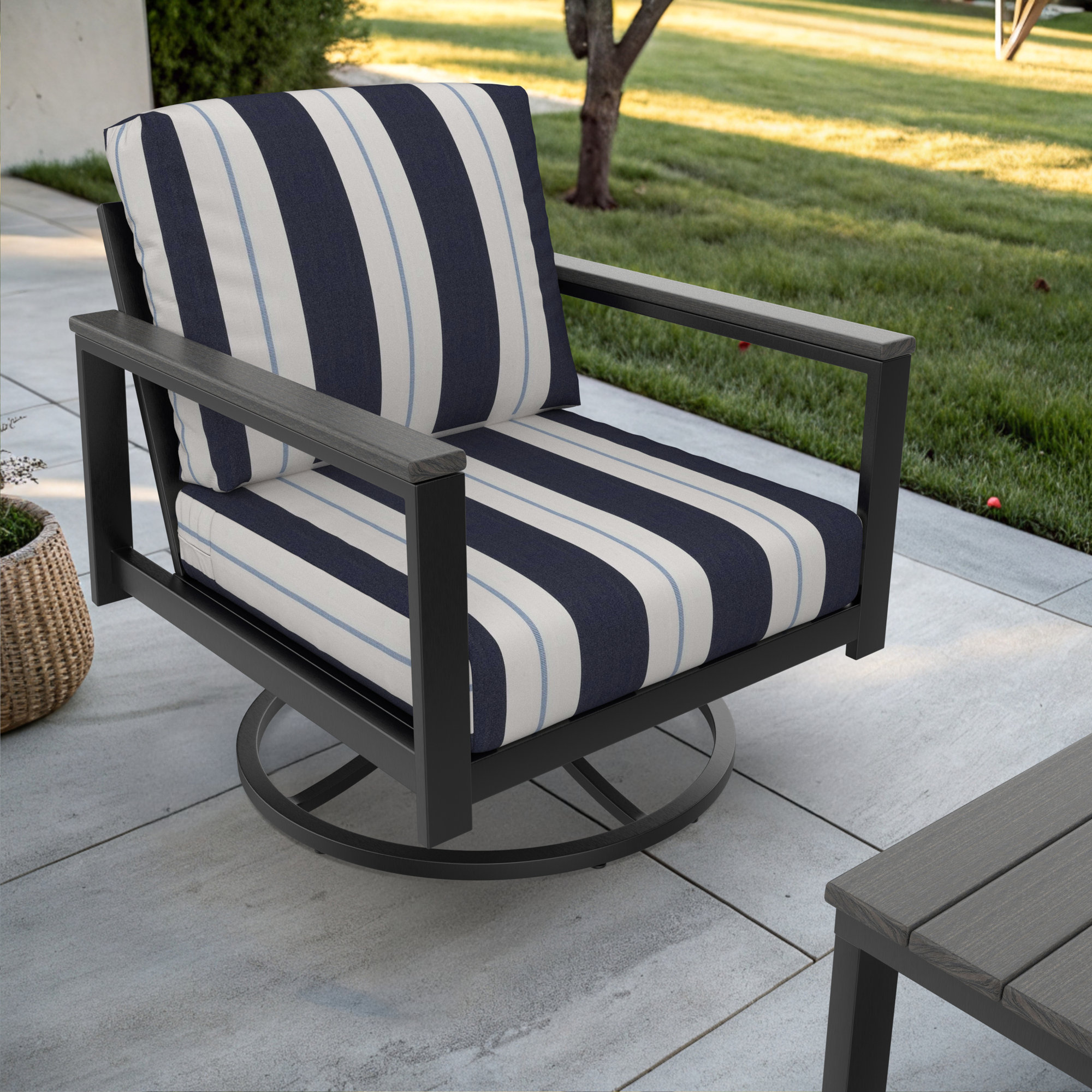 Townsend Outdoor Rocking Metal Chair with Sunbrella® Cushions, Green