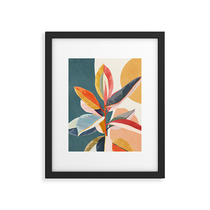 Colorful Branching Out 01, reproduction d'art sur papier, Cadre noir, H 10 po x l 8 po