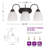 Black 3-Light Vanity Light, Reversible Mount-869121331