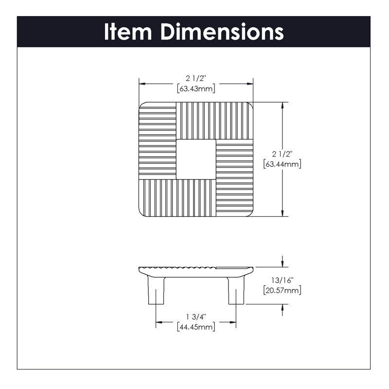 Bijou Omni Collection Pull 1-3/4 Inch Center to Center, Brushed Golden Brass