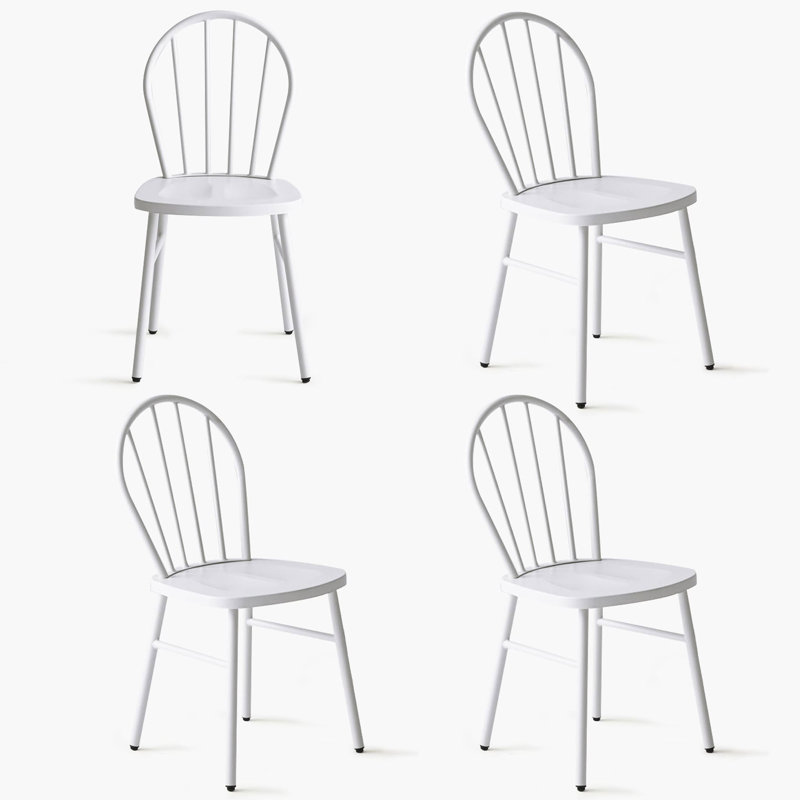 Chaise d'appoint en métal Antoniu, Blanc