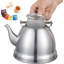 Creative Home 1,0 pte Théière en acier inoxydable avec poignée pliante, infuseur amovible pour sachet de thé, feuilles de thé en vrac, finition satinée