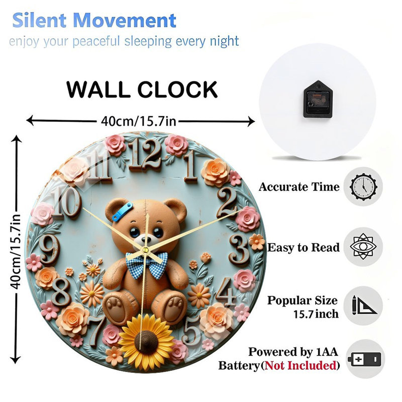 Horloge murale Teddy Bear