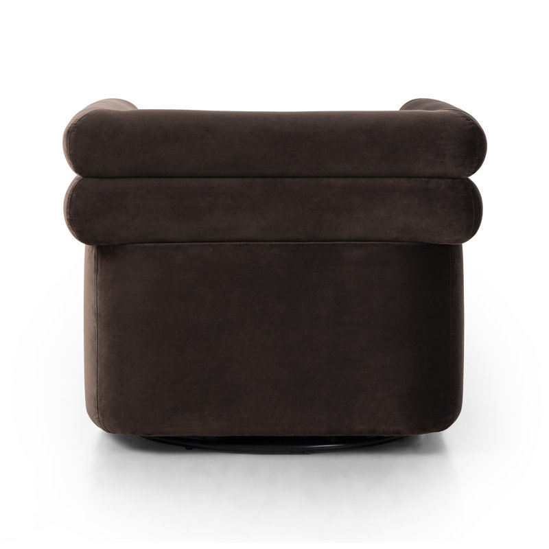 Evie Swivel Chair-Hampton Cream, Surrey Cocoa Cotton Blend