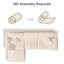 Canapé modulaire convertible en L avec repose-pieds 3 pièces, 110 pouces, beige-701263549
