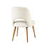 2 chaises d'appoint de salle à manger - tissu brun clair, rembourrage en mousse haute, pieds en bois massif avec finition brun foncé, siège d'appoint élégant et texturé, rembourrage pour le confort-471320051