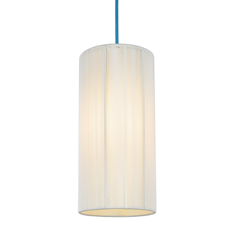 Luminaire suspendu cylindrique 1 lumière Kaylien, Bleu, 12,5 po: H 6 po x l 6 po