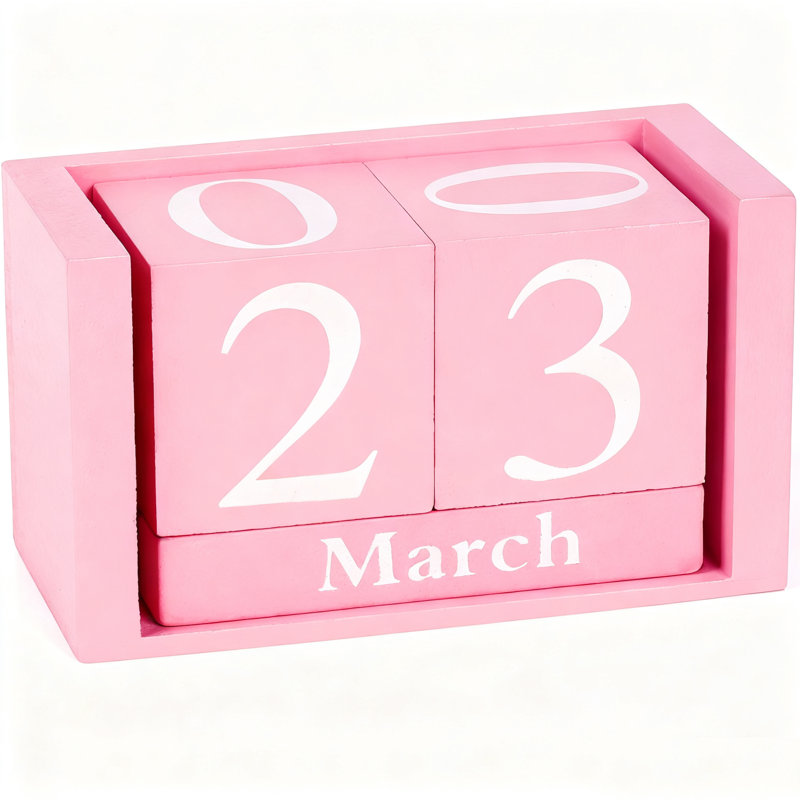 Rose bureau en bois blocs de bureau calendrier bloc perpétuel mignon bureau rose accessoires de bureau de style BCBG pour les femmes