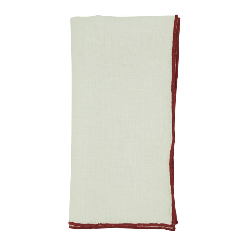 Set of 4 Dartmouth Linen No Pattern Square Napkins, Red