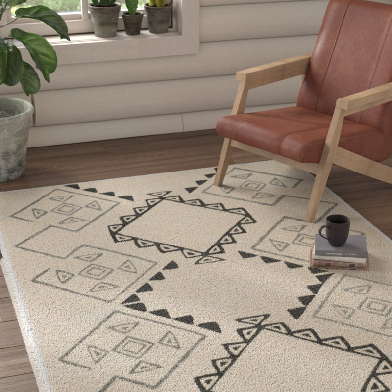 Powell Hand Tufted Performance Geometric Rug, Rectangle 8' x 10'