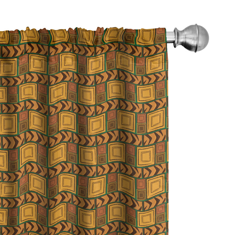 Zambia Geometric Semi-Sheer Rod Pocket Sliding Panel, 28" x 95"