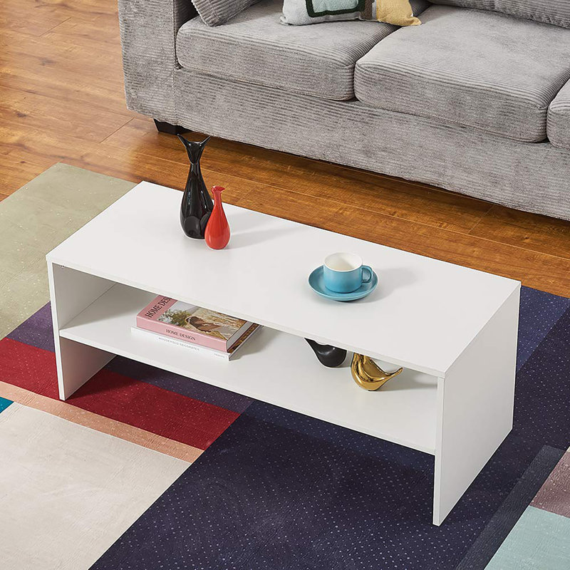 Coffee Table with Storage, White
