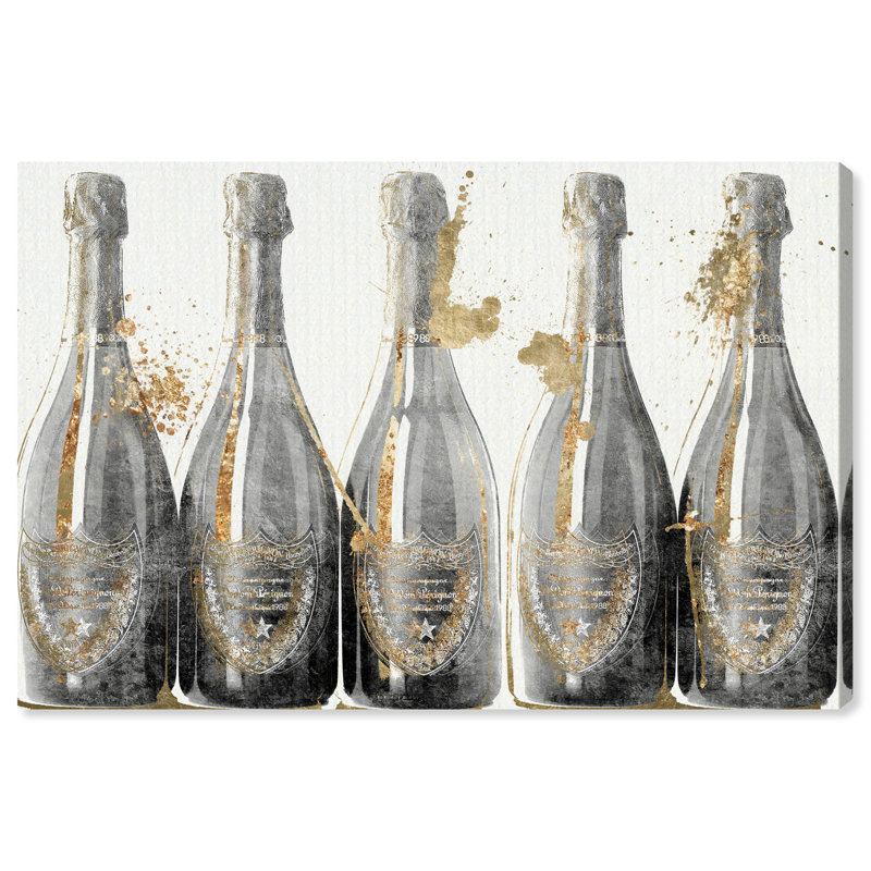 Drinks And Spirits>Champagne>Bottles - Print on Canvas, 30'' H x 20'' W x 1.5'' D, Wrapped Canvas