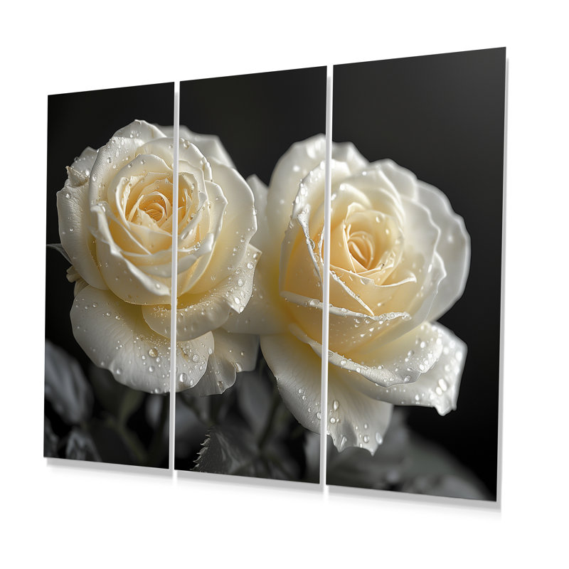 Ensemble de décorations murales roses et blanches mystiques, Métal métal, H 28 po x l 36 po x P 1 po