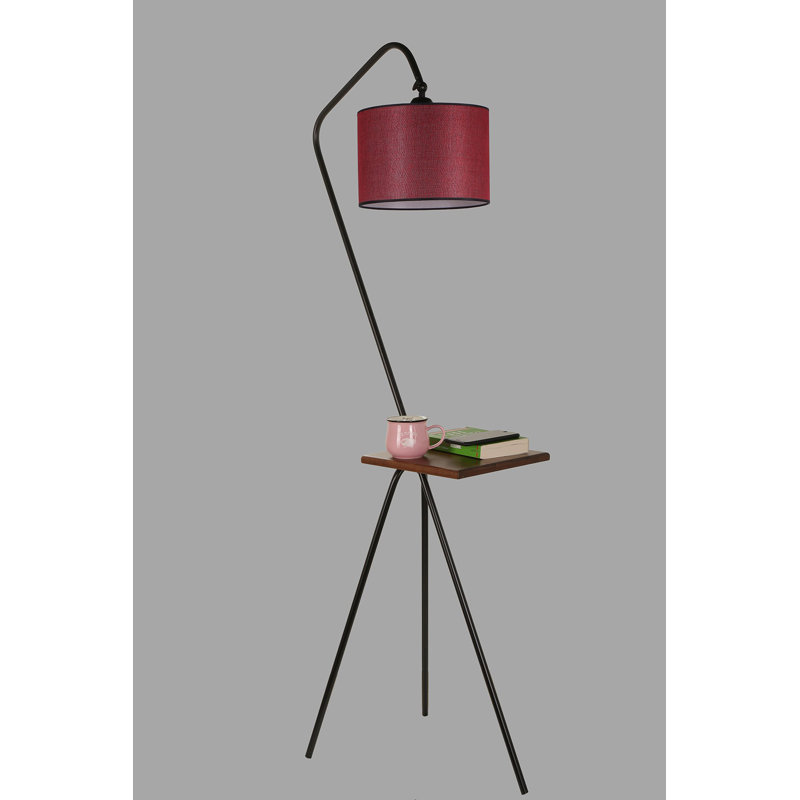 Lampe de table sur pied 73 "Spann, Rouge bordeaux