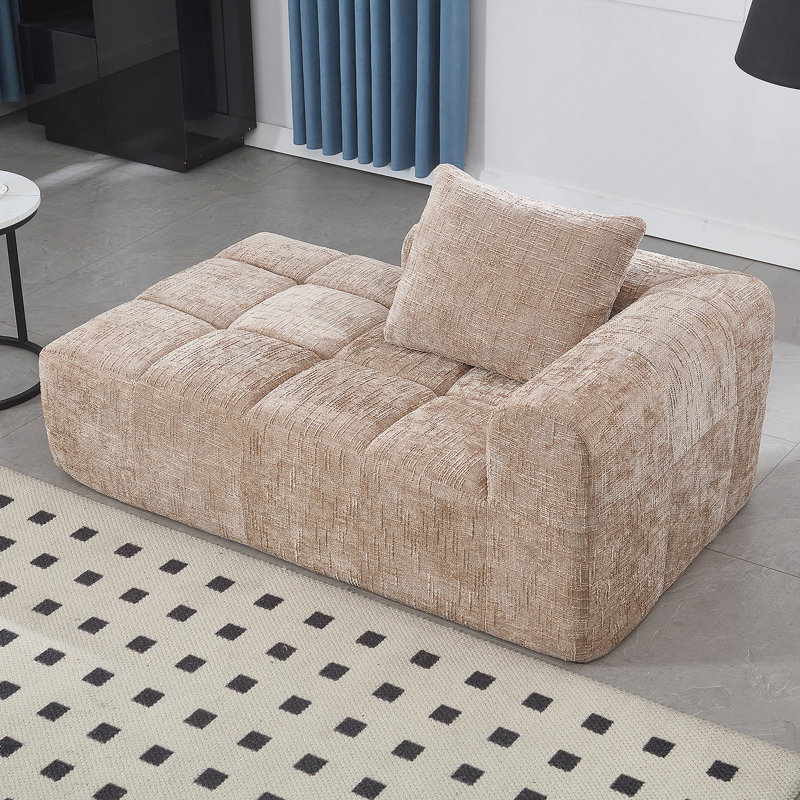 Canapé confortable en chenille pour des espaces de vie relaxants et élégants, Kaki
