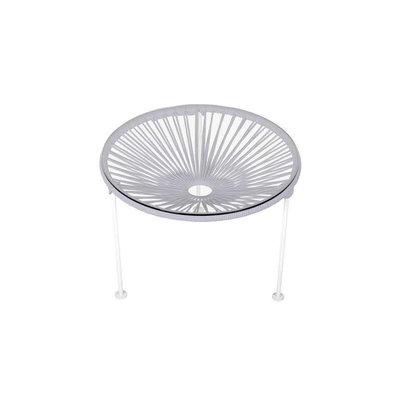 Zicatela Indoor Handmade Coffee Table, Clear, White