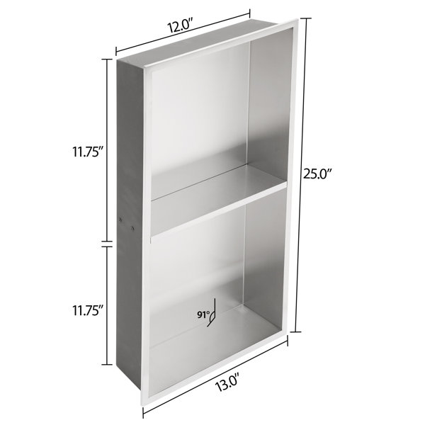 Logmey 21 Inch Shower Niche Stainless Steel Niche Double Bathroom