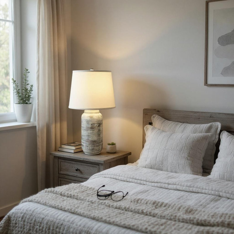 Lampe de table Hinnerikus Fibercast, Gris