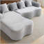 Canapé modulaire en L à compression complète avec méridienne incurvée, canapé modulaire en chenille, haute densité pour le salon en appartement-669410182