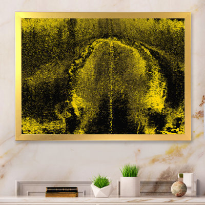 Grunge abstrait jaune sur noir - reproduction sur toile