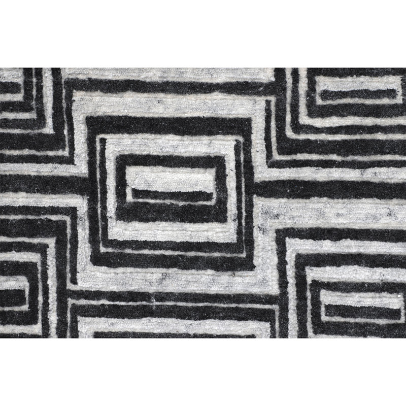 Geometric Area Rug in Navy, Rectangle 8' x 10'