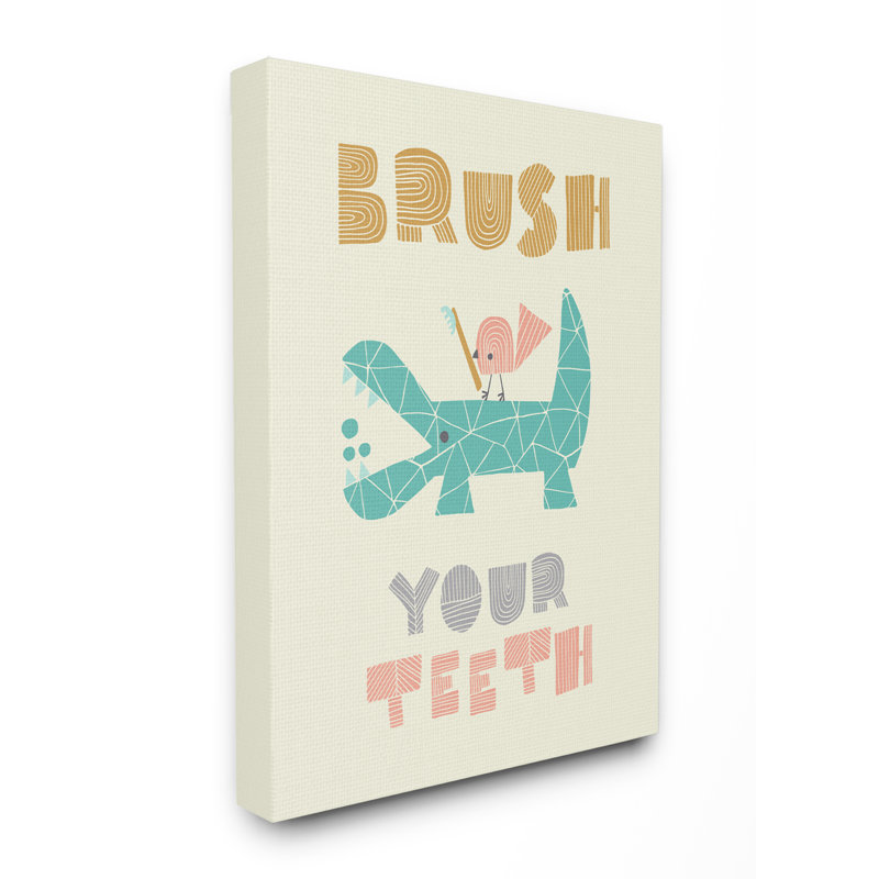 Art de crocodile Gupton Brush Your T dents Mod, Toile tendue, H 20 po x l 16 po x P 1,5 po