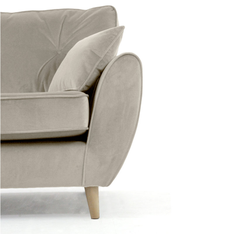 Rafe Scandi Style Velvet Armchair, Mink Velvet